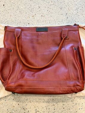 Nena & Co. Leather Shoulder Tote in Rust